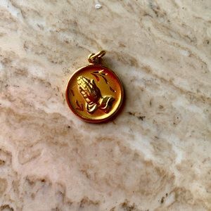 God answers prayers gold charm